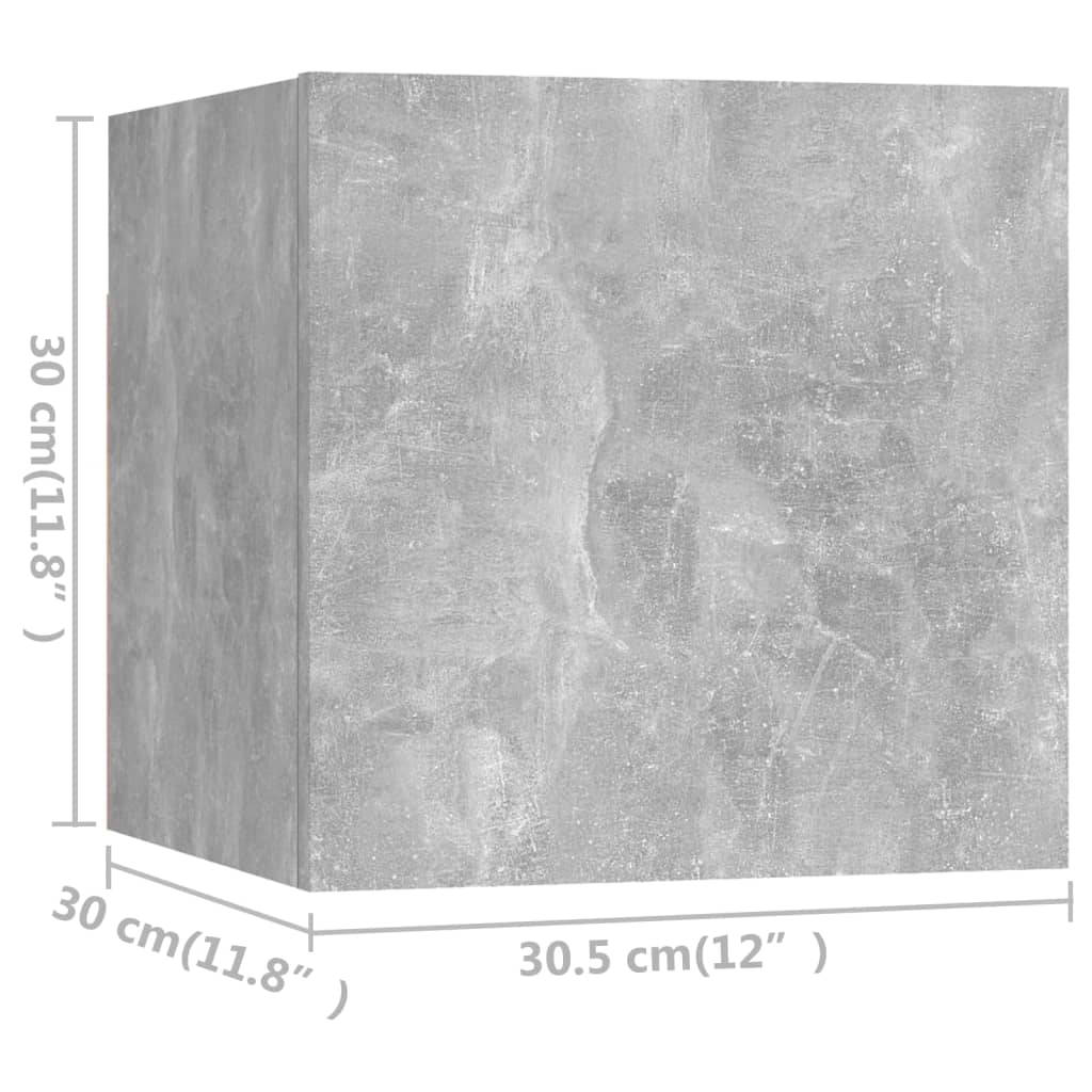 vidaXL 6-tlg. TV-Schrank-Set Betongrau Holzwerkstoff
