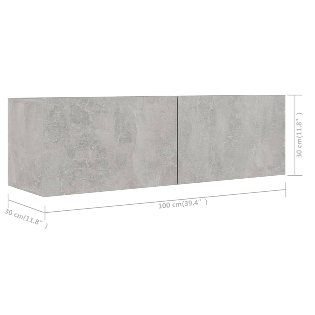 vidaXL Meuble TV 5 pcs Gris béton Aggloméré