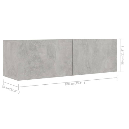 vidaXL Meuble TV 5 pcs Gris béton Aggloméré