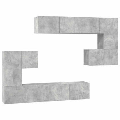 vidaXL Meuble TV 8 pcs Gris béton Aggloméré