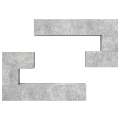 vidaXL Meuble TV 8 pcs Gris béton Aggloméré