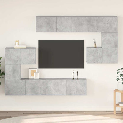 vidaXL Meuble TV 8 pcs Gris béton Aggloméré