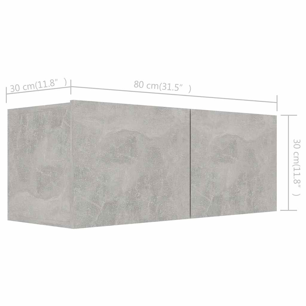 vidaXL Ensemble meuble TV 6 pcs Gris béton Aggloméré