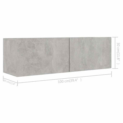 vidaXL Ensemble meuble TV 6 pcs Gris béton Aggloméré