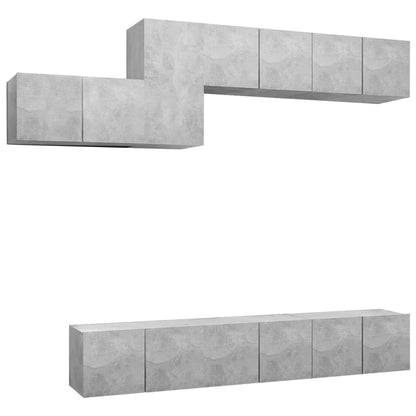 vidaXL Meuble TV 7 pcs Bois d'ingénierie Gris béton