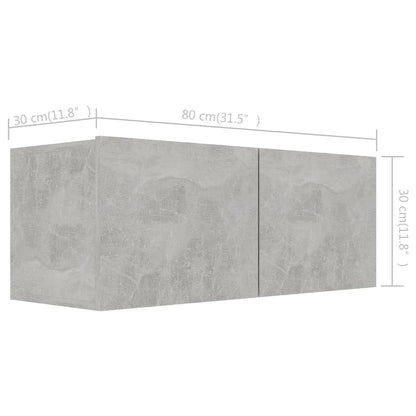 vidaXL Meuble TV 4 pcs Gris béton Aggloméré