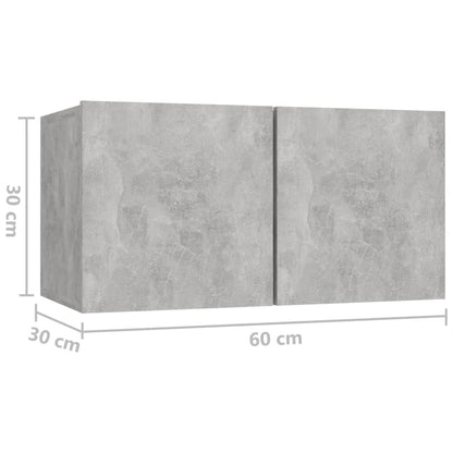 vidaXL Meuble TV 4 pcs Gris béton Aggloméré