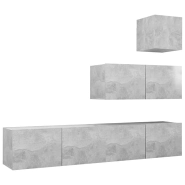 vidaXL Meuble TV 4 pcs Gris béton Aggloméré