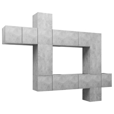 vidaXL Ensemble de 10 meubles TV gris béton en bois d'ingénierie
