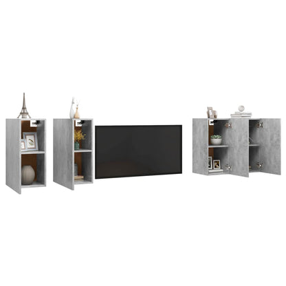 vidaXL Meubles TV 4 pcs Gris béton 30,5x30x60 cm Bois d'ingénierie