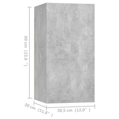 vidaXL Meubles TV 4 pcs Gris béton 30,5x30x60 cm Bois d'ingénierie