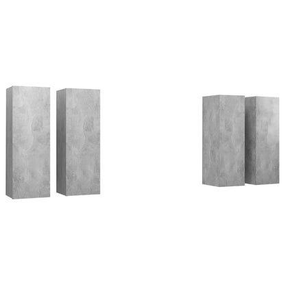 vidaXL Meubles TV 4 pcs Gris béton 30,5x30x90 cm Aggloméré