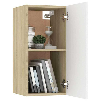 vidaXL Meuble TV 3 pcs Blanc chêne sonoma Aggloméré