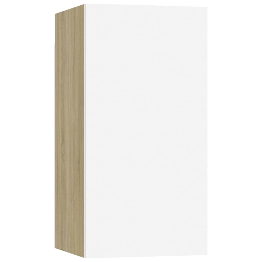 vidaXL Meubles TV 4 pcs Blanc Chêne Sonoma 30,5x30x60 cm Bois d'ingénierie