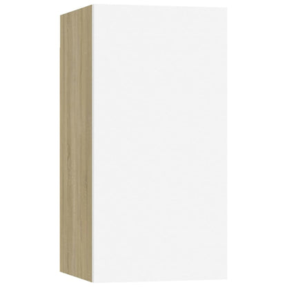 vidaXL Meubles TV 4 pcs Blanc Chêne Sonoma 30,5x30x60 cm Bois d'ingénierie