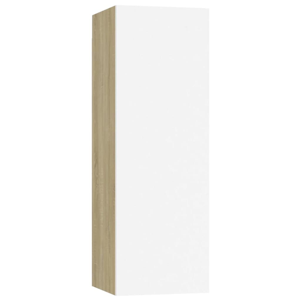 vidaXL TV-Schränke 4 Stk. Weiß Sonoma-Eiche 30,5x30x90cm Holzwerkstoff