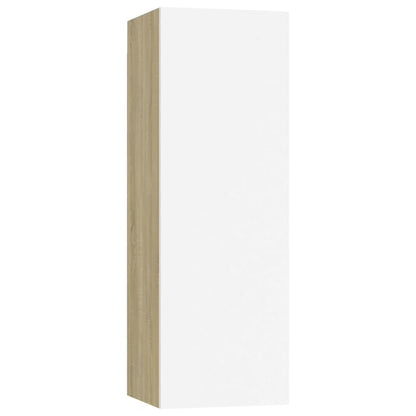 vidaXL TV-Schränke 4 Stk. Weiß Sonoma-Eiche 30,5x30x90cm Holzwerkstoff