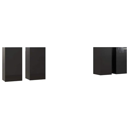 vidaXL Meubles TV 4 pcs Noir brillant 30,5x30x60 cm Bois d'ingénierie
