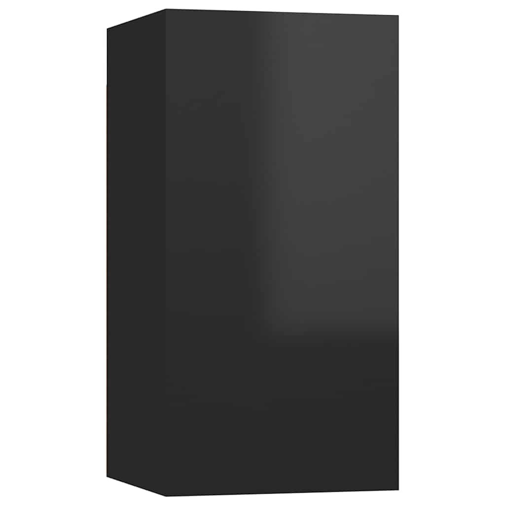 vidaXL Meubles TV 4 pcs Noir brillant 30,5x30x60 cm Bois d'ingénierie