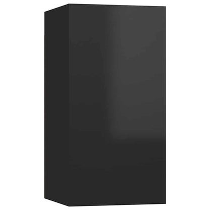 vidaXL Meubles TV 4 pcs Noir brillant 30,5x30x60 cm Bois d'ingénierie