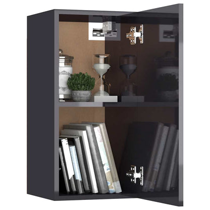 vidaXL Meuble TV 4 pcs Gris brillant Bois d'ingénierie