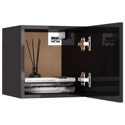 vidaXL Meuble TV, 8 pcs, gris brillant, bois d'ingénierie