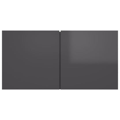 vidaXL Meuble TV, 8 pcs, gris brillant, bois d'ingénierie