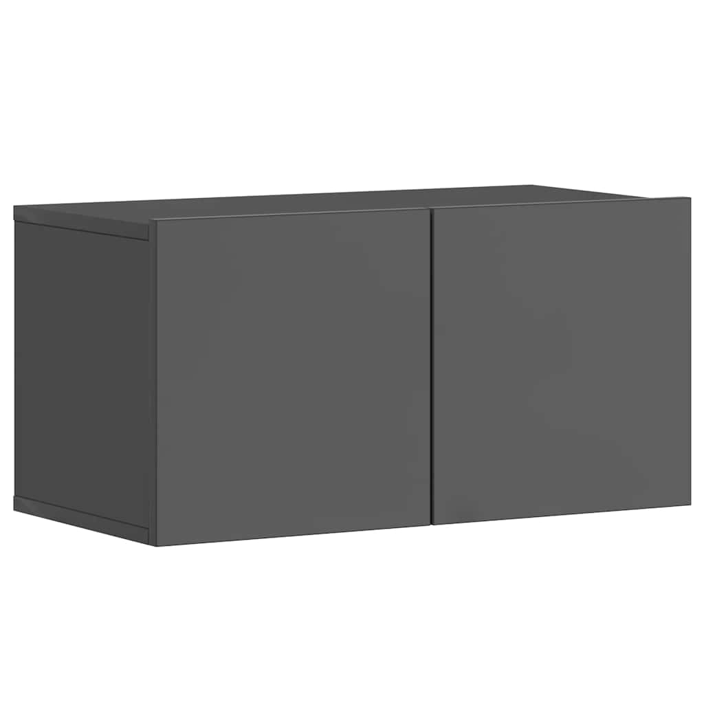 vidaXL Meuble TV 5 pcs Gris brillant Bois d'ingénierie