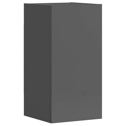 vidaXL Meuble TV 5 pcs Gris brillant Bois d'ingénierie