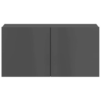 vidaXL Meuble TV 5 pcs Gris brillant Bois d'ingénierie
