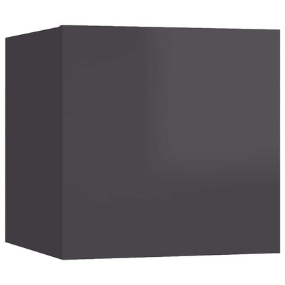 vidaXL Meuble TV, 6 pcs, Gris brillant, Aggloméré