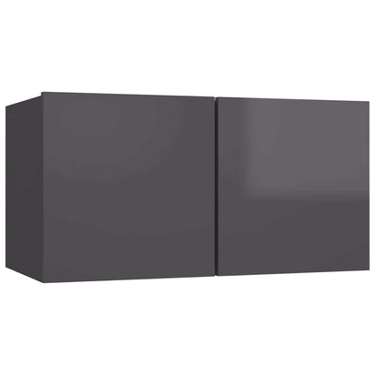 vidaXL Ensemble de 7 meubles TV gris brillant en bois d'ingénierie