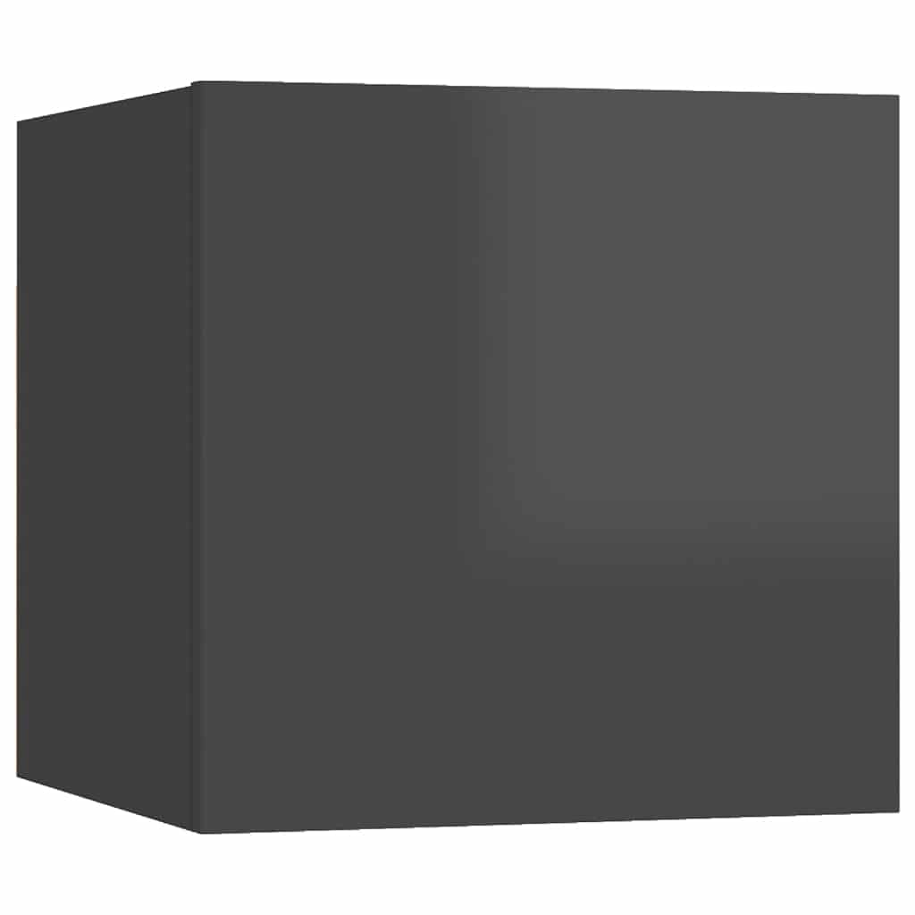 vidaXL Ensemble de 7 meubles TV gris brillant en bois d'ingénierie