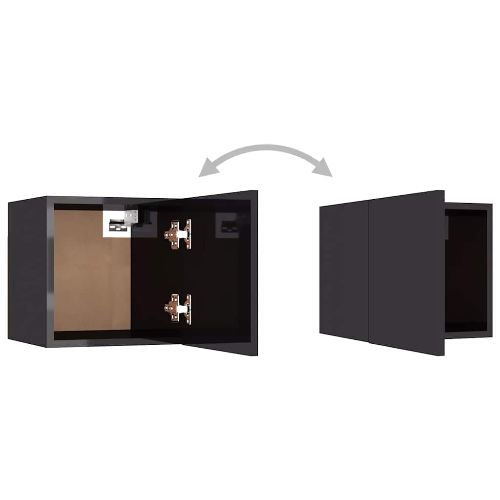 vidaXL Ensemble de 7 meubles TV gris brillant en bois d'ingénierie