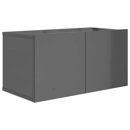 vidaXL Ensemble de meubles TV 10 pcs Gris brillant Aggloméré