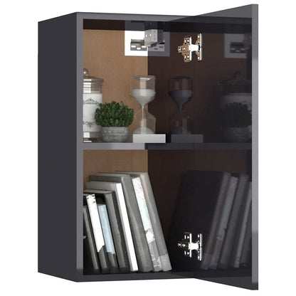 vidaXL Meuble TV, 8 pcs, gris brillant, bois d'ingénierie