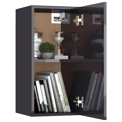 vidaXL Meuble TV, 7 pcs, Aggloméré, Gris brillant