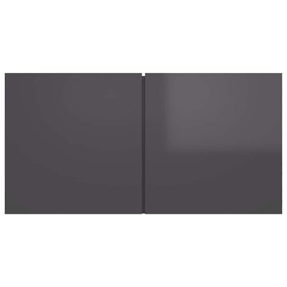 vidaXL Meuble TV, 7 pcs, Aggloméré, Gris brillant