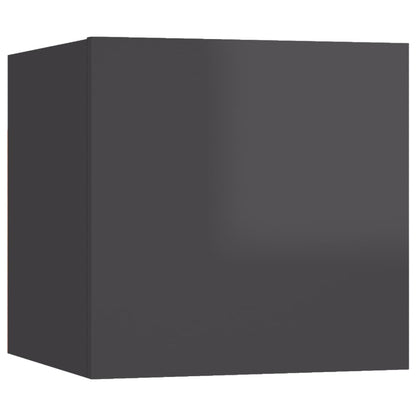 vidaXL Meuble TV, 6 pcs, Gris brillant, Aggloméré