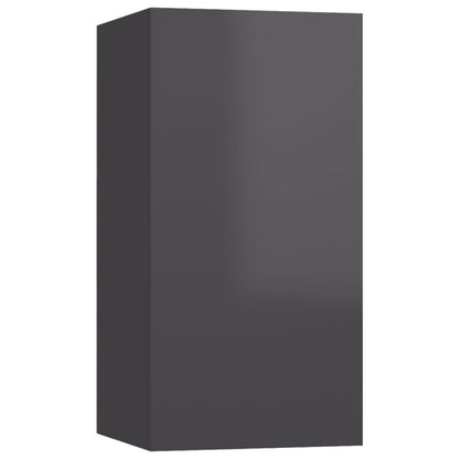 vidaXL Meuble TV 4 pcs Gris brillant Bois d'ingénierie