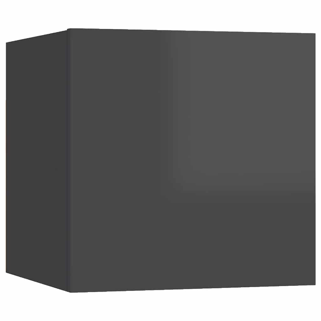 vidaXL 4-tlg. TV-Schrank-Set Hochglanz-Grau Holzwerkstoff