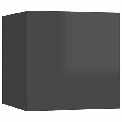 vidaXL 4-tlg. TV-Schrank-Set Hochglanz-Grau Holzwerkstoff