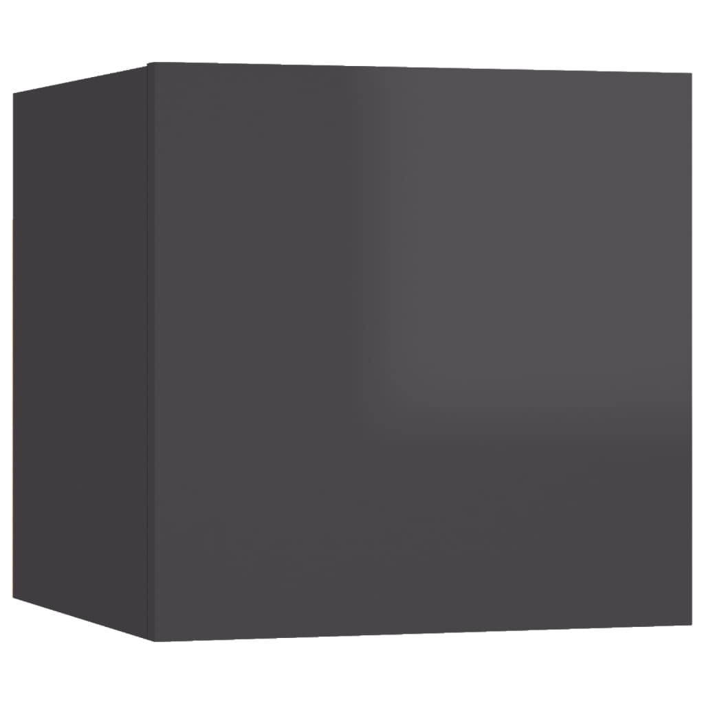vidaXL Meubles TV muraux 8 pcs Gris brillant 30,5x30x30 cm