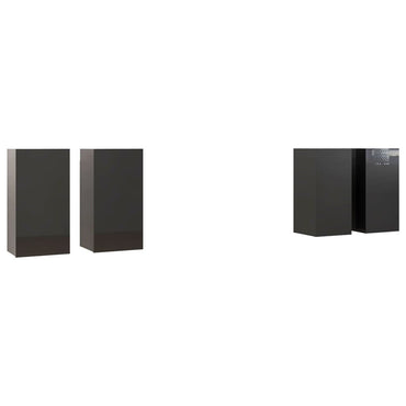 Meubles TV vidaXL 4 pcs gris brillant 30,5x30x60 cm aggloméré