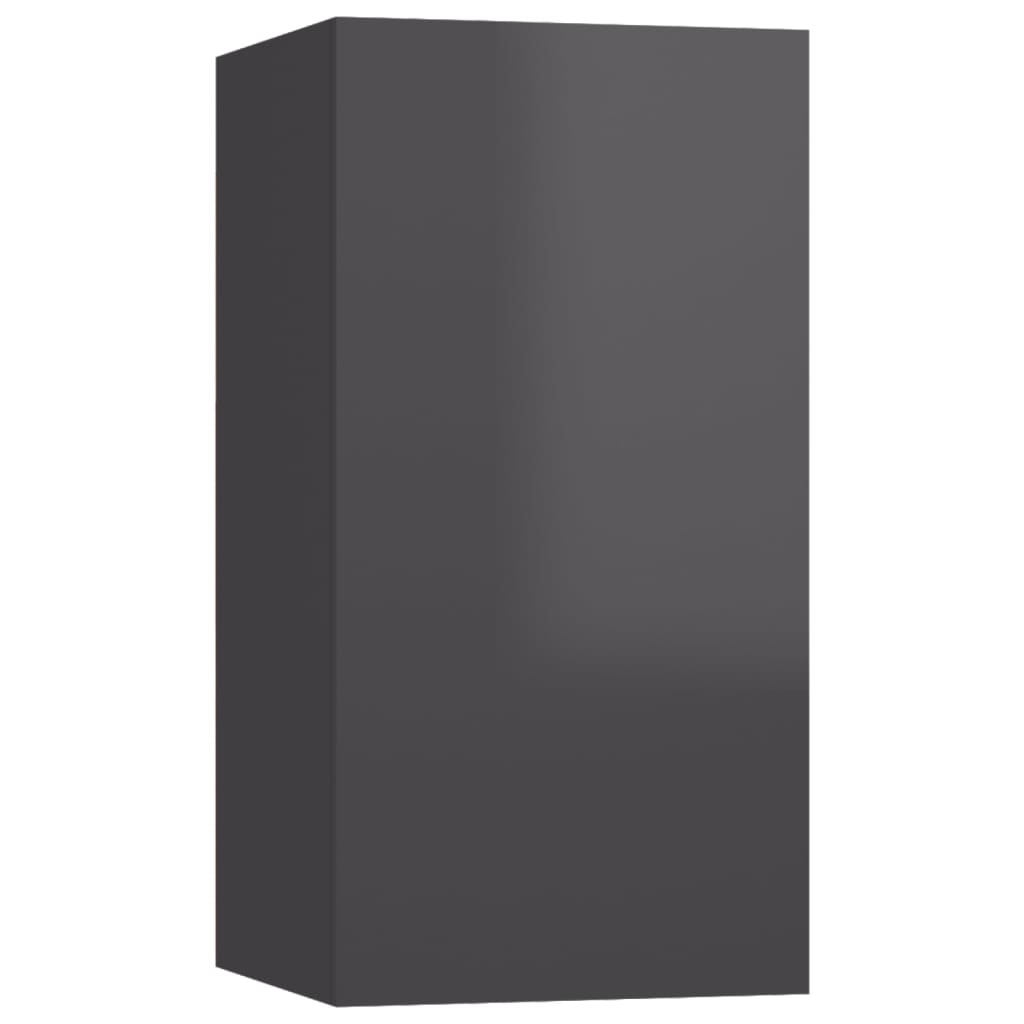 vidaXL TV-Schränke 4 Stk. Hochglanz-Grau 30,5x30x60 cm Holzwerkstoff
