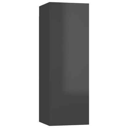 vidaXL TV-Schränke 4 Stk. Hochglanz-Grau 30,5x30x90cm Holzwerkstoff