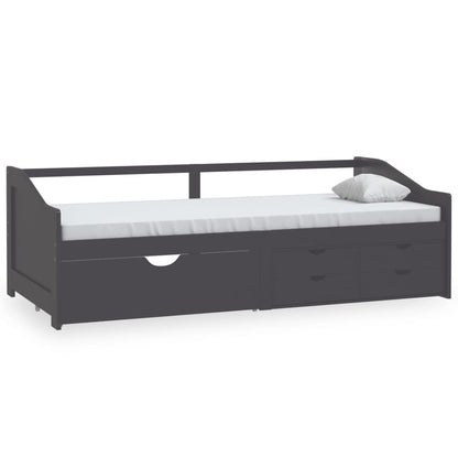 vidaXL Tagesbett 3-Sitzer mit Schubladen Grau Kiefernholz 90x200 cm
