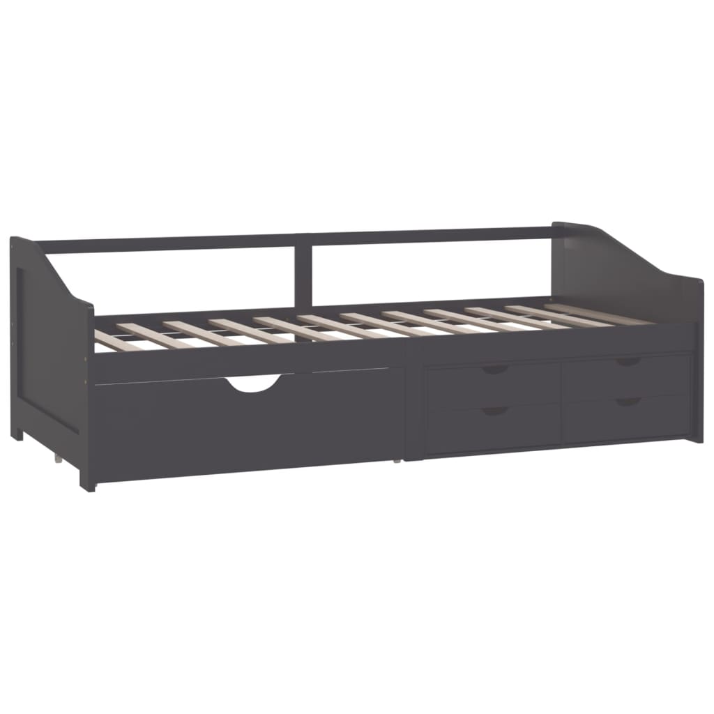 vidaXL Tagesbett 3-Sitzer mit Schubladen Grau Kiefernholz 90x200 cm