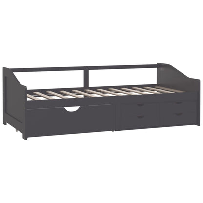 vidaXL Tagesbett 3-Sitzer mit Schubladen Grau Kiefernholz 90x200 cm