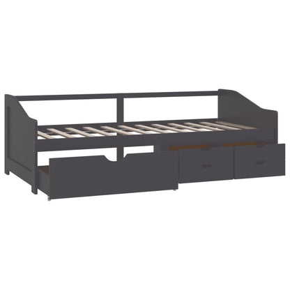 vidaXL Tagesbett 3-Sitzer mit Schubladen Grau Kiefernholz 90x200 cm